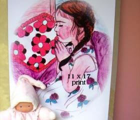 Take time to Pray Nursery of Little Girl Print