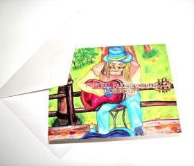 Central Park Musician blank card